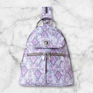 Baggallini Purple Snake Skin 🐍Pattern Backpack and Adjustable Straps
